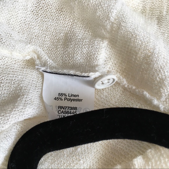 J.Crew Ivory Cream Linen 7 Button Cardigan Sweater With Pockets Size Medium - Picture 5 of 6